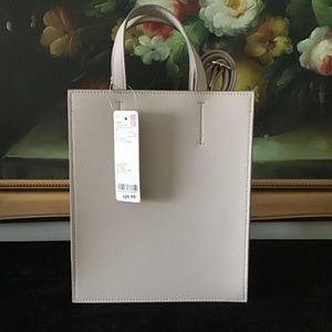 Uniqlo Faux Leather Square Shoulder Bag Crossbody Bag Natural